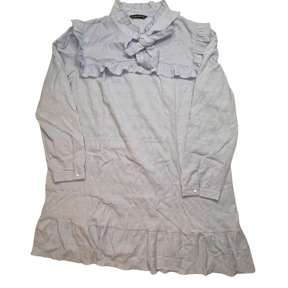 Simplee Plus Dress 3X Light Blue Coquette Cottagecore Lagenlook Fairy Trapeze - Picture 6 of 13